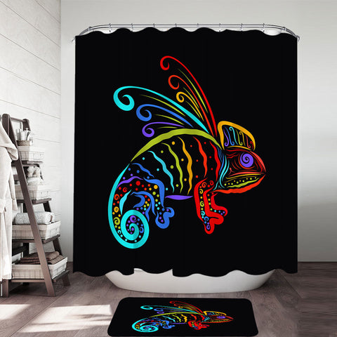 Colorful Chameleon Shower Curtain