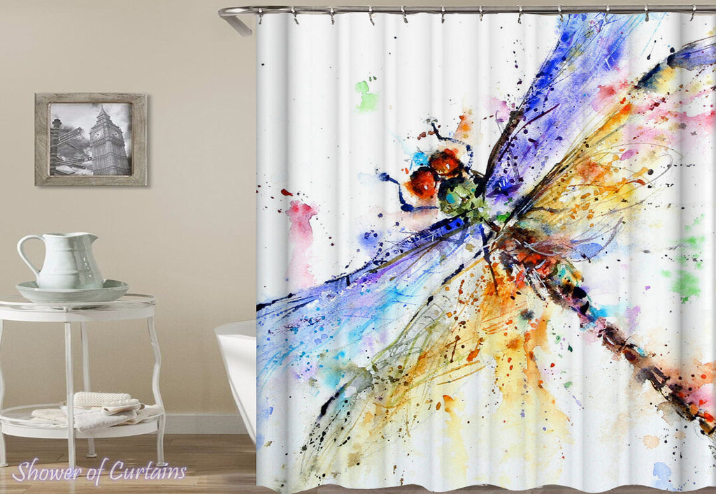 dragonfly shower curtain for bathroom