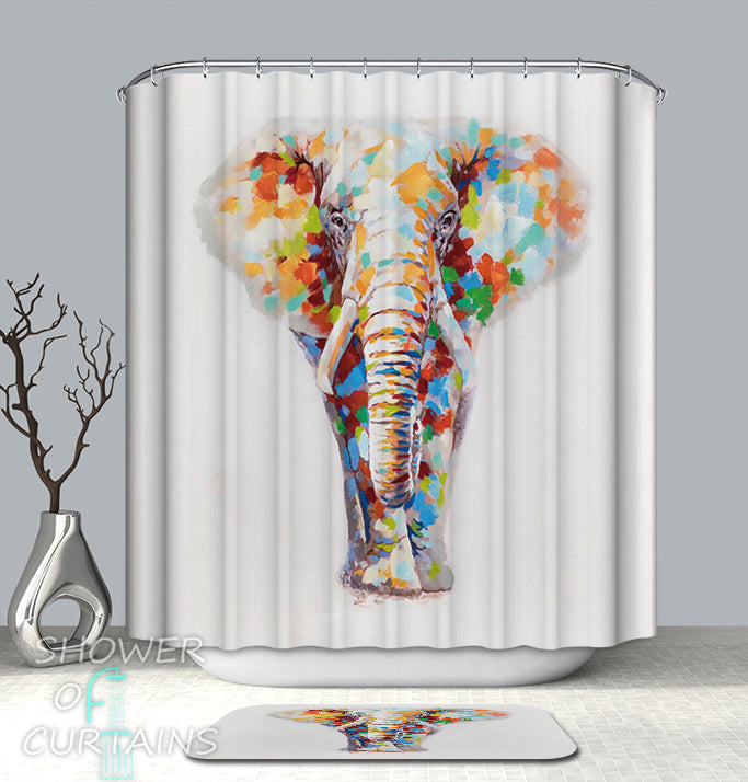 elephant shower curtain hooks