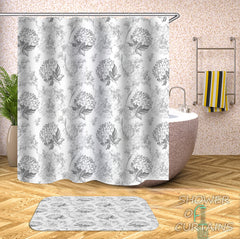 flower-bouquets-black-and-white-shower-curtain