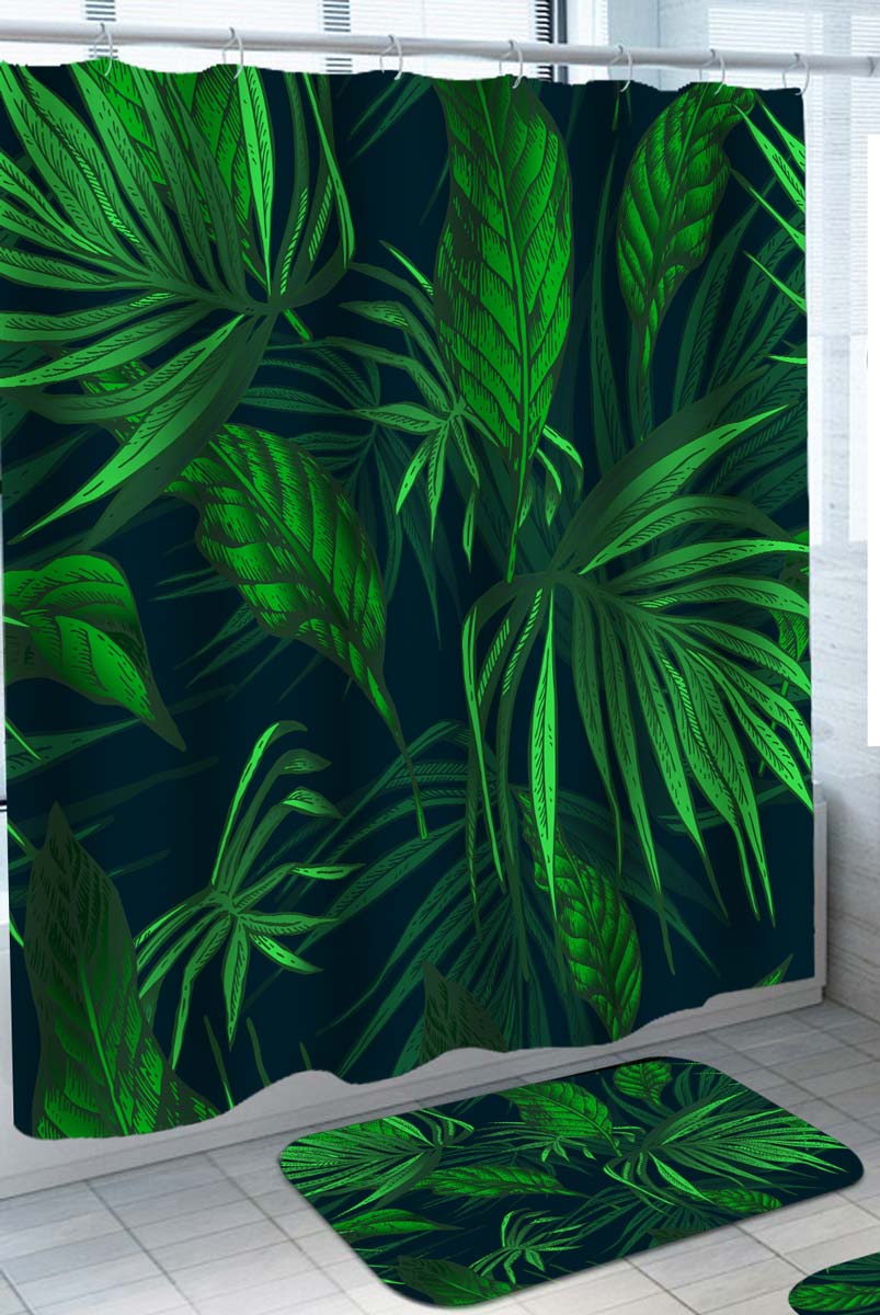 LIVILAN Green Shower Curtain, Tropical Shower Algeria