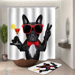 classic-rich-dog-shower-curtain