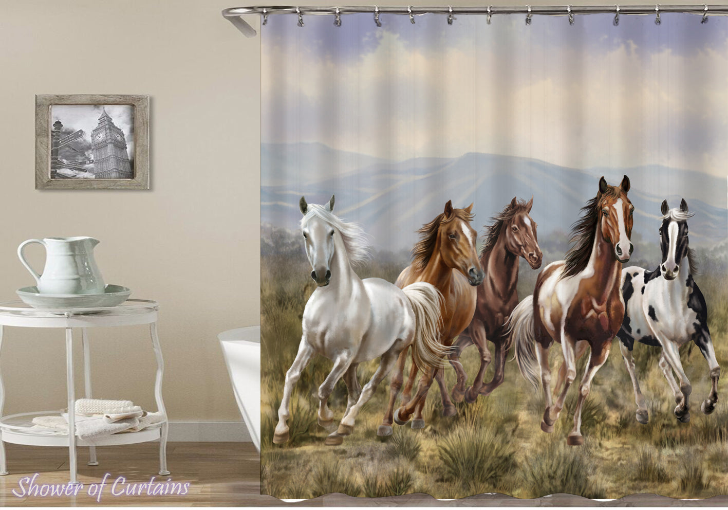 horse shower curtain
