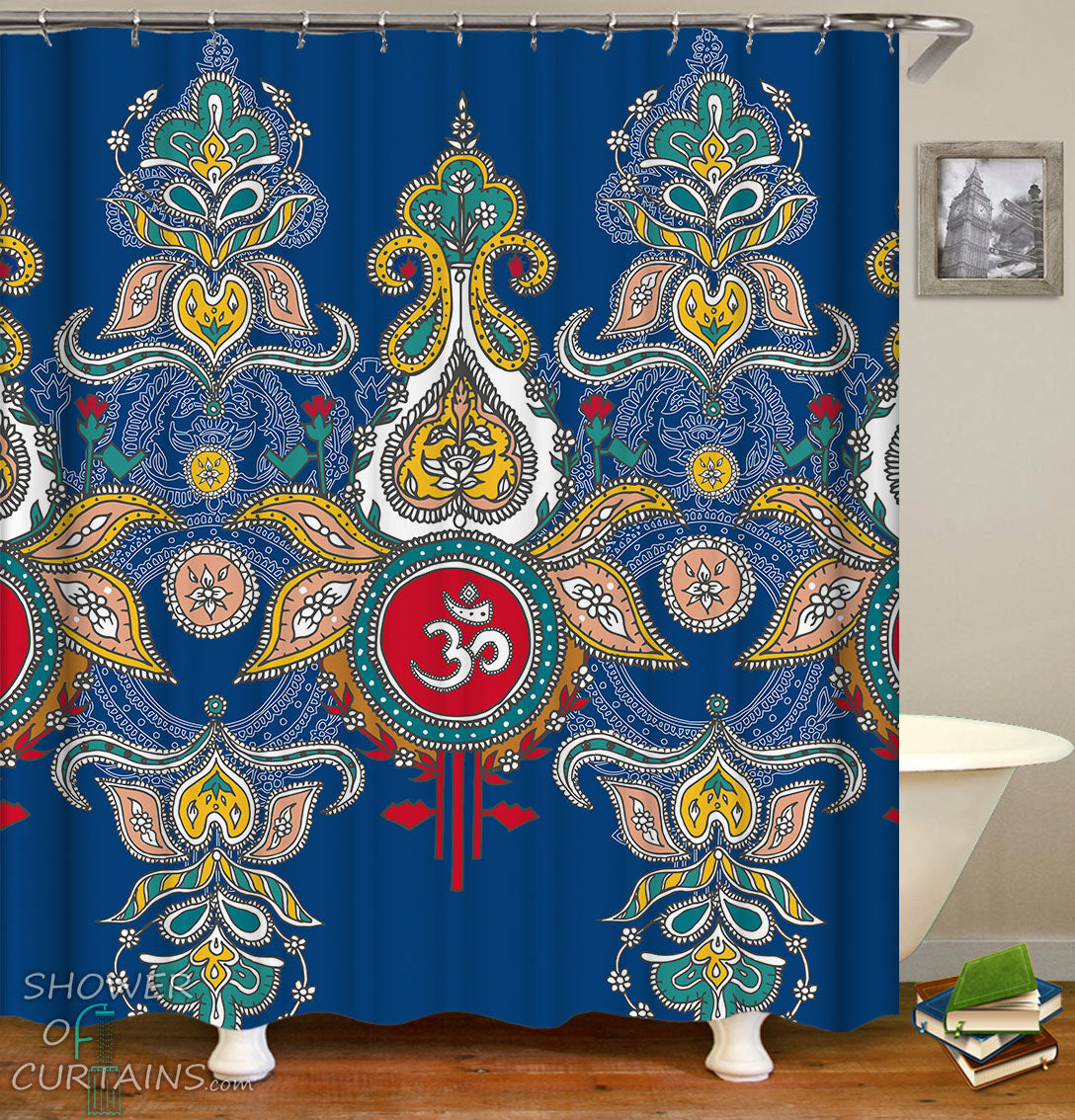 indian elephant shower curtain