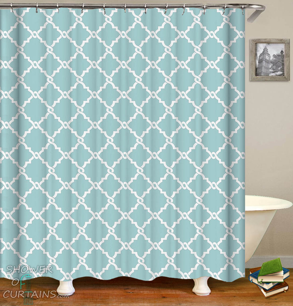 light teal shower curtain