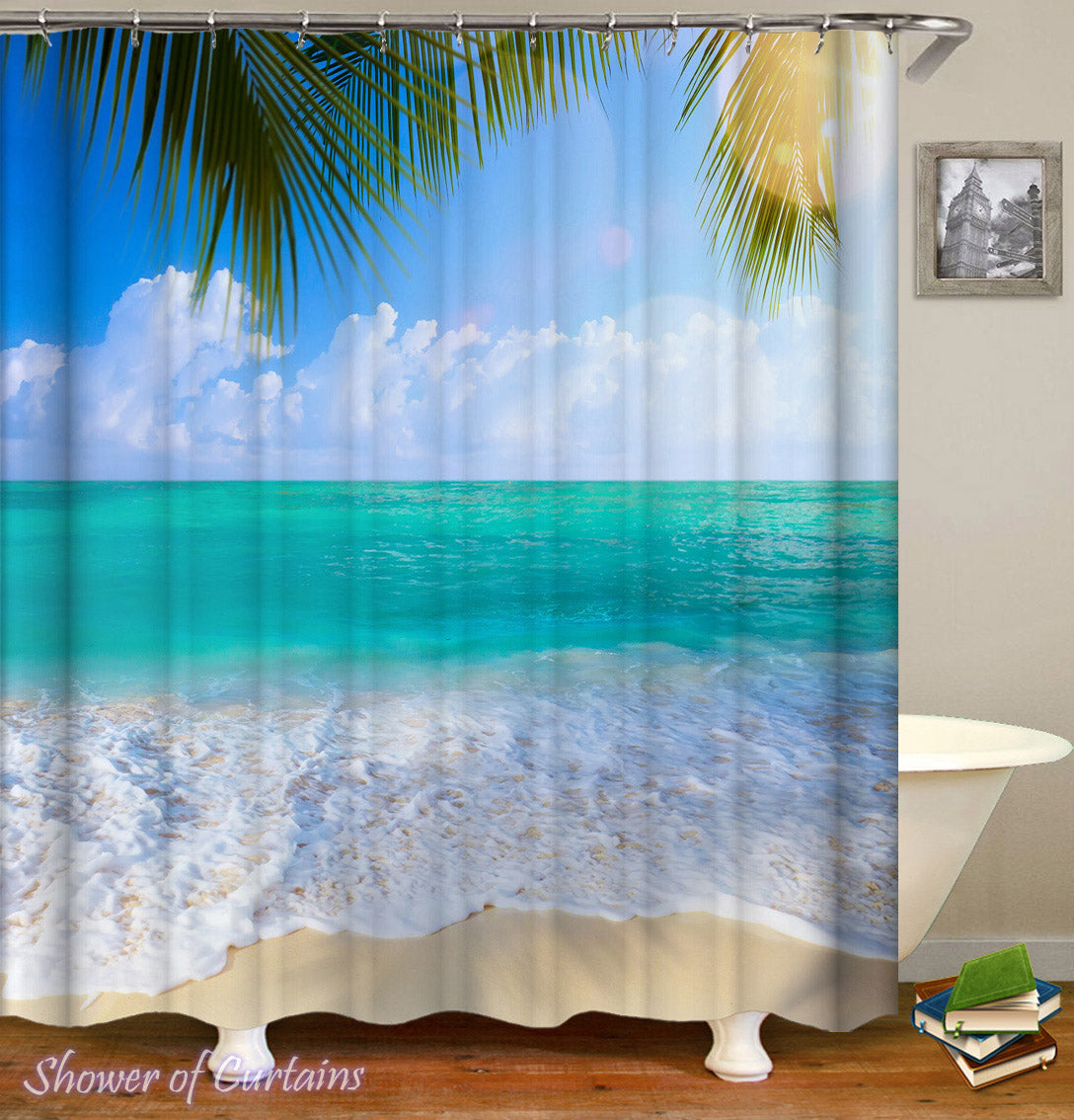 Shower Curtains | Peacefully Turquoise Beach – Shower of Curtains