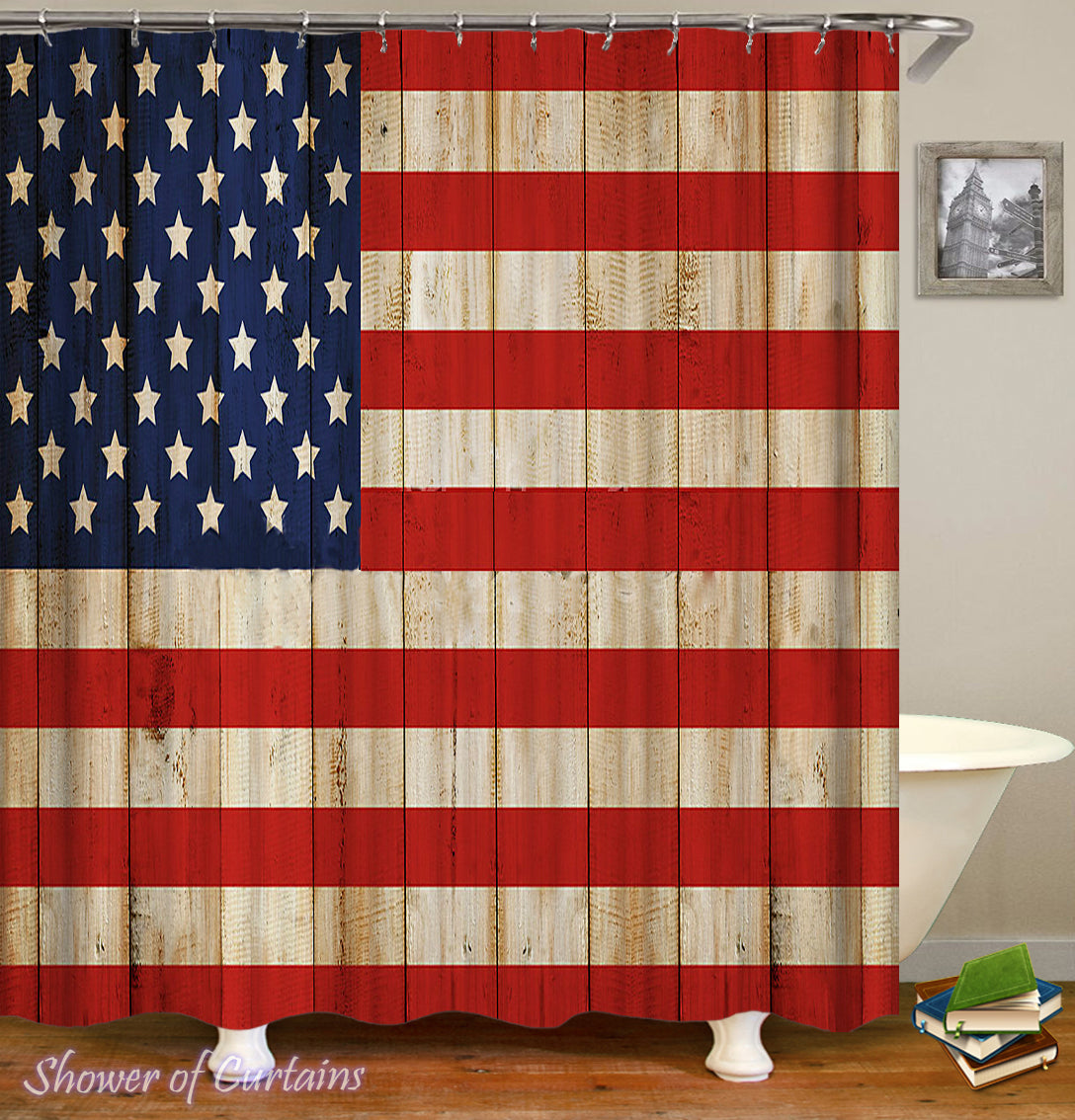 Shower Curtains Rustic American Flag Shower Of Curtains