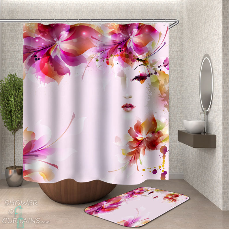 Shower Curtains  Roses Petals Sexy Legs – Shower of Curtains