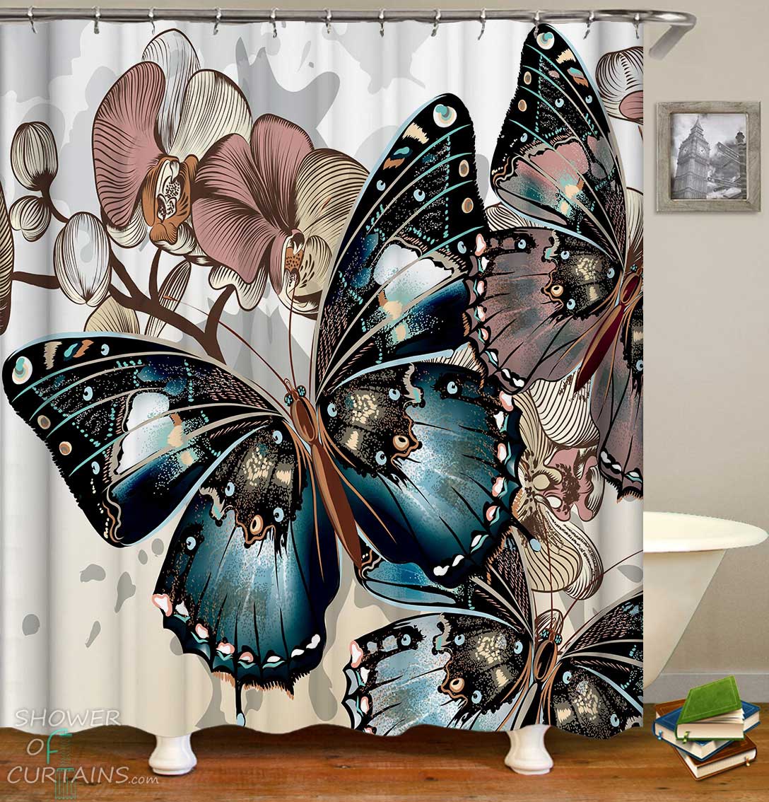 Shower Curtains with Giant Butterflies – Shower of Curtains