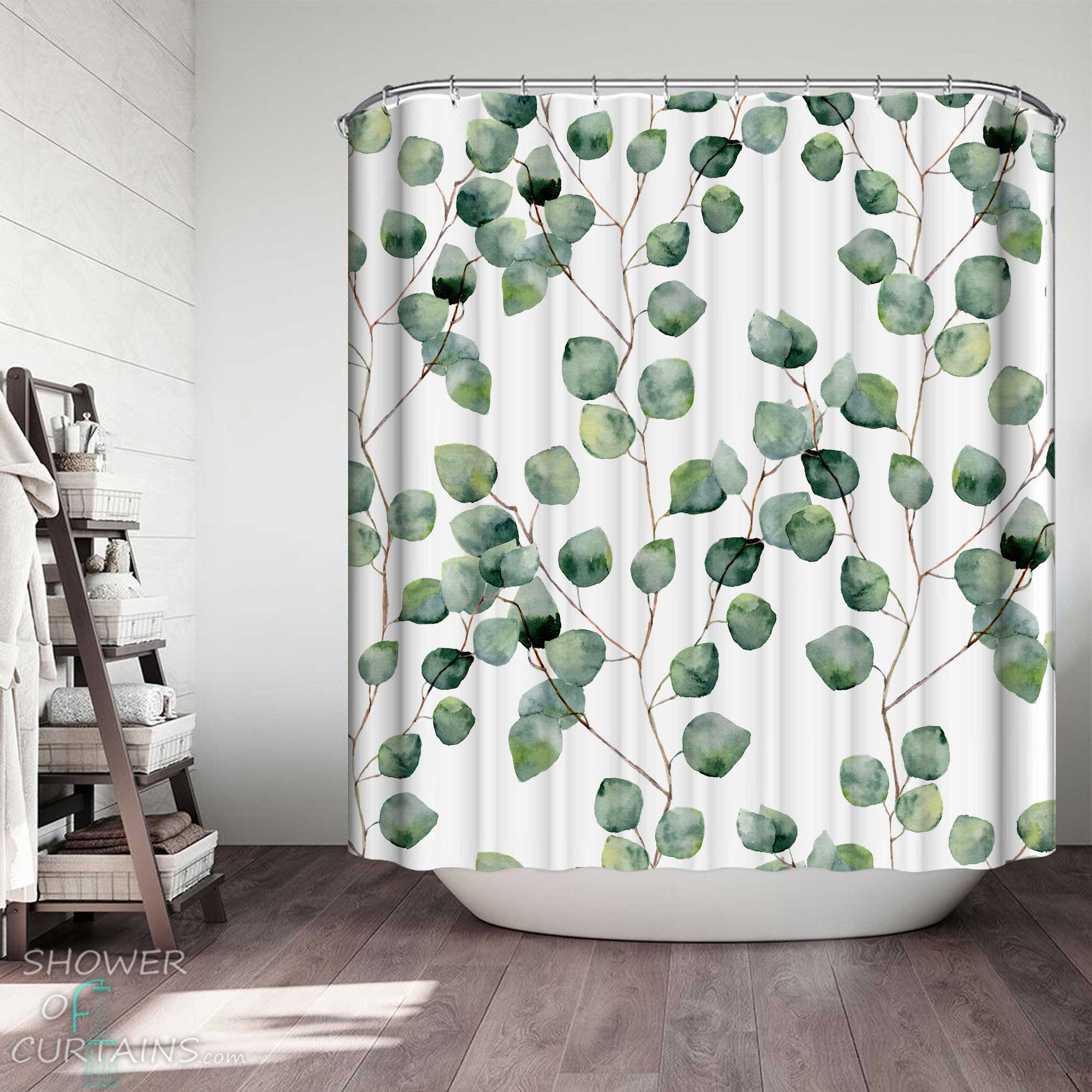Shower Curtains with Modest Leafy Branches – Shower of Curtains