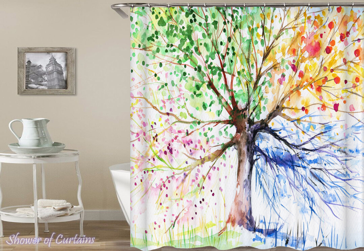 tree shower curtain rings