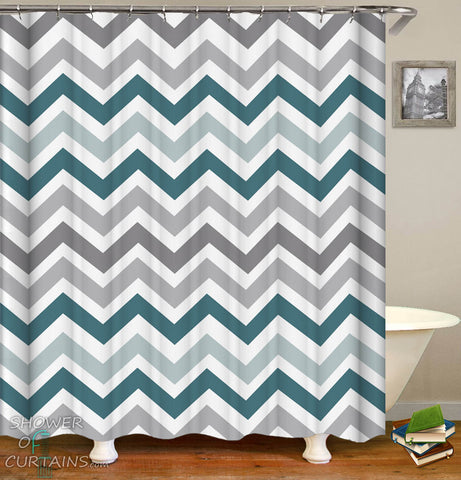 Grey and Blue Hues Shower Curtain