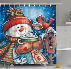 vintage-snowman-shower-curtain-painting