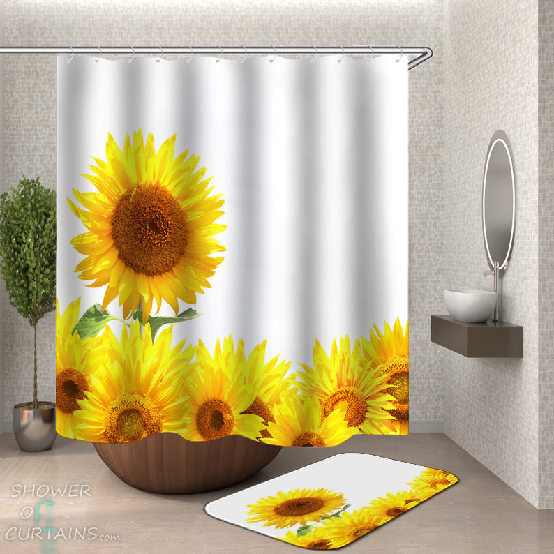 sunflower shower curtain