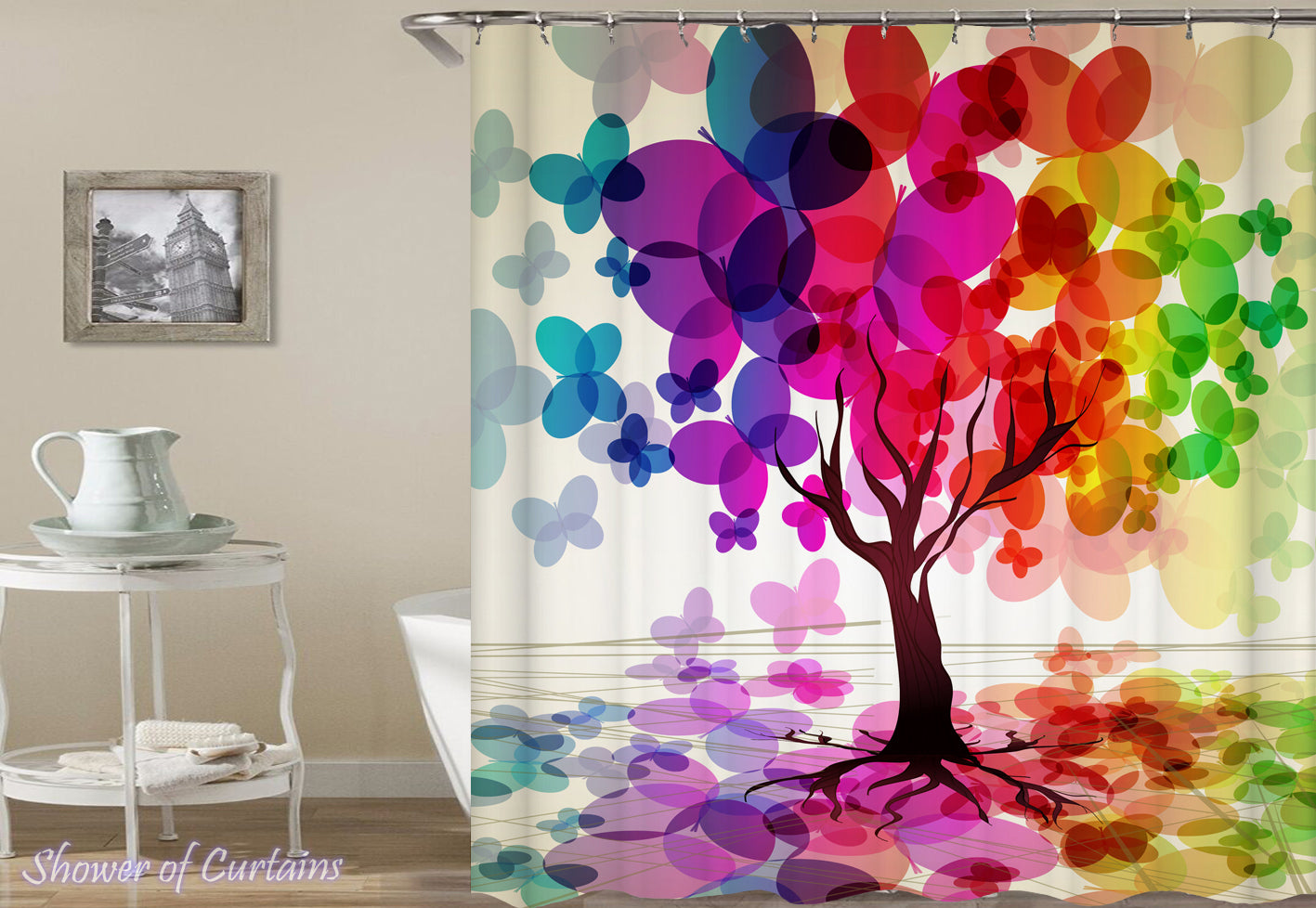 colorful shower curtains