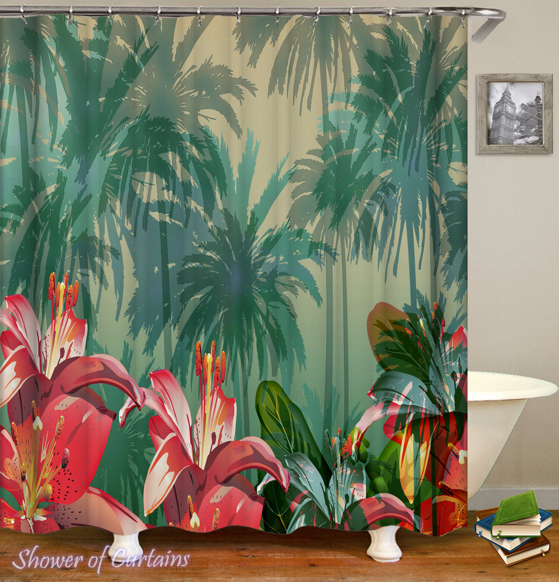 tropical shower curtains