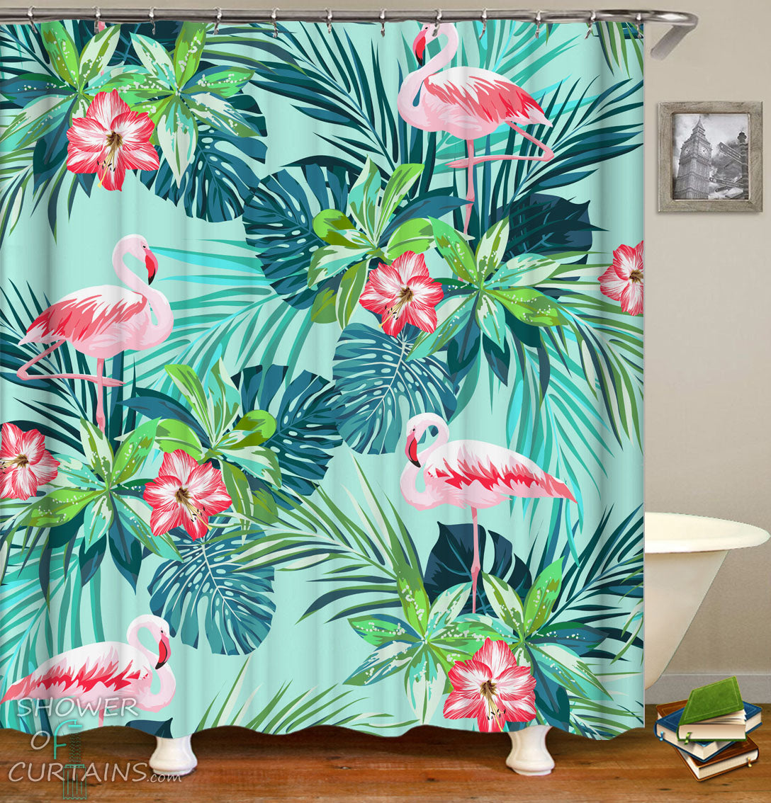 tropical shower curtains