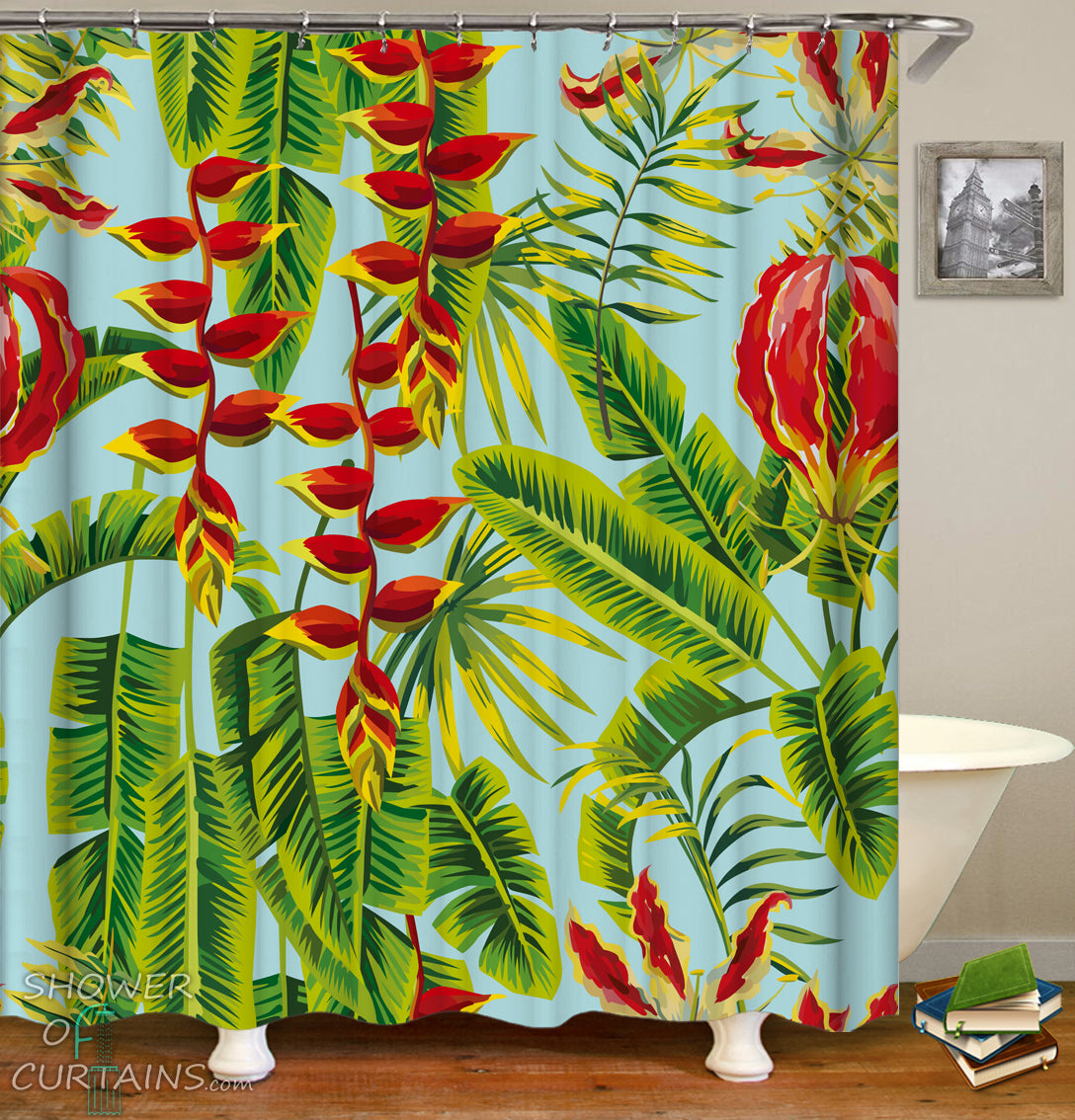 Shower Curtains | Red And Green 