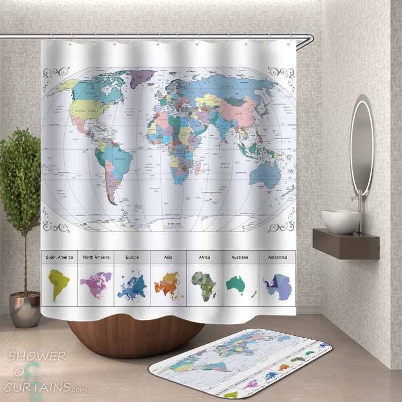 african map clear shower curtain