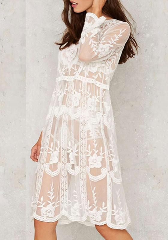 white lace dress and cowboy boots