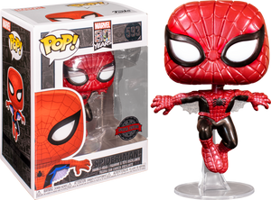 SpiderMan - Spider-Man First Appearance Metallic 80th Anniversary US E –  Funhouse Toys & Collectables