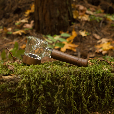 Marley Natural Walnut Wood Glass Hand Pipe