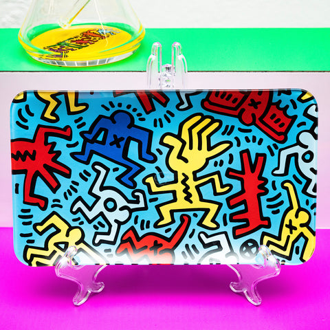 K. Haring Glass Rolling Tray