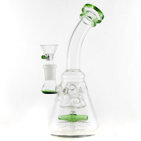 Transcendence: Glass Beaker Water Pipe Bong - 12.5" Tall & 7mm  Thick - Gold