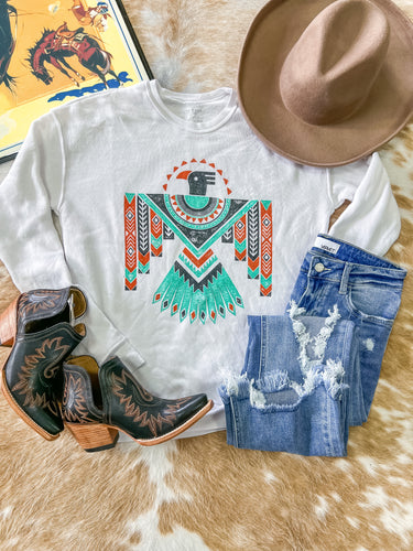Aztec Thunderbird Sweatshirt (White)