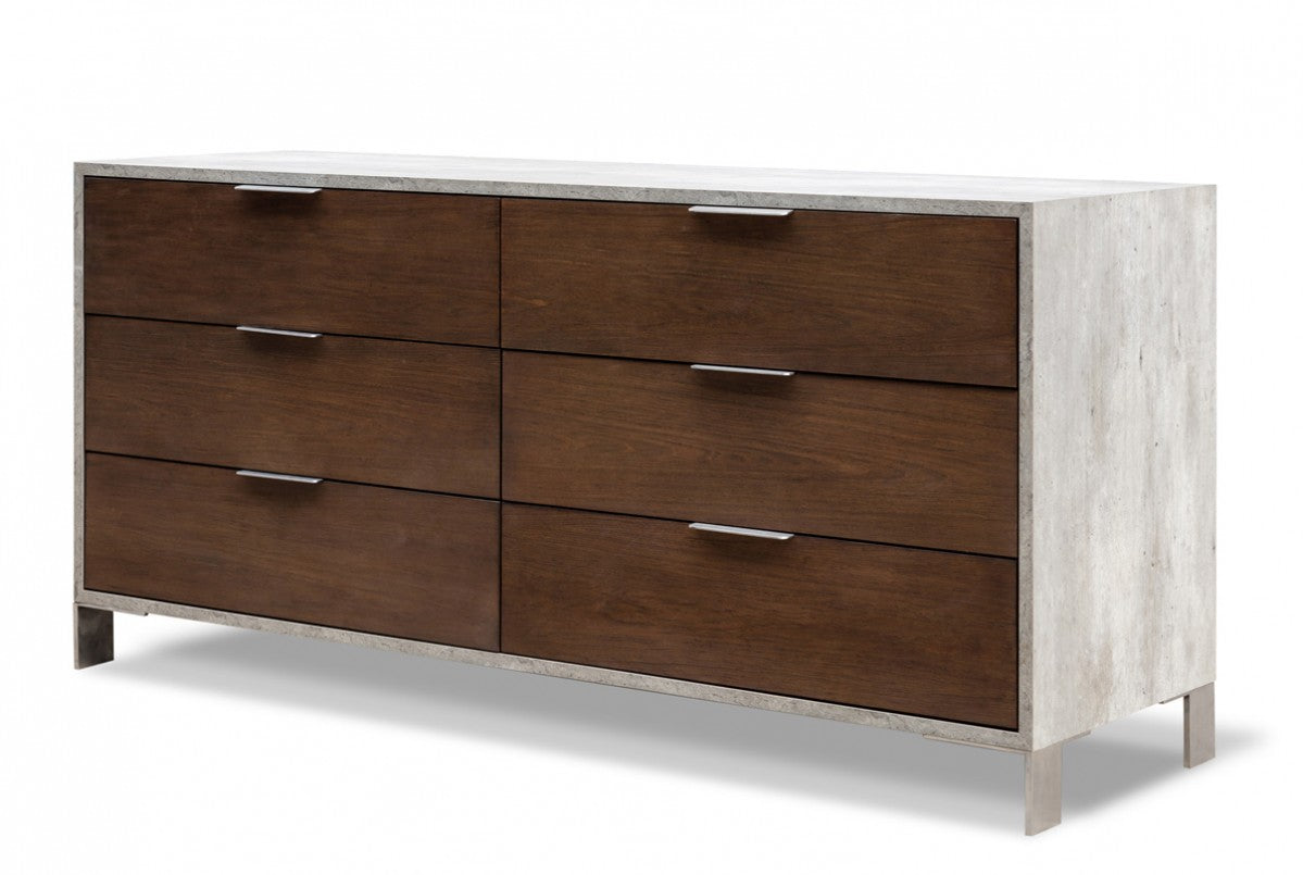 Nova Domus Conner Modern Concrete Walnut Finish Dresser