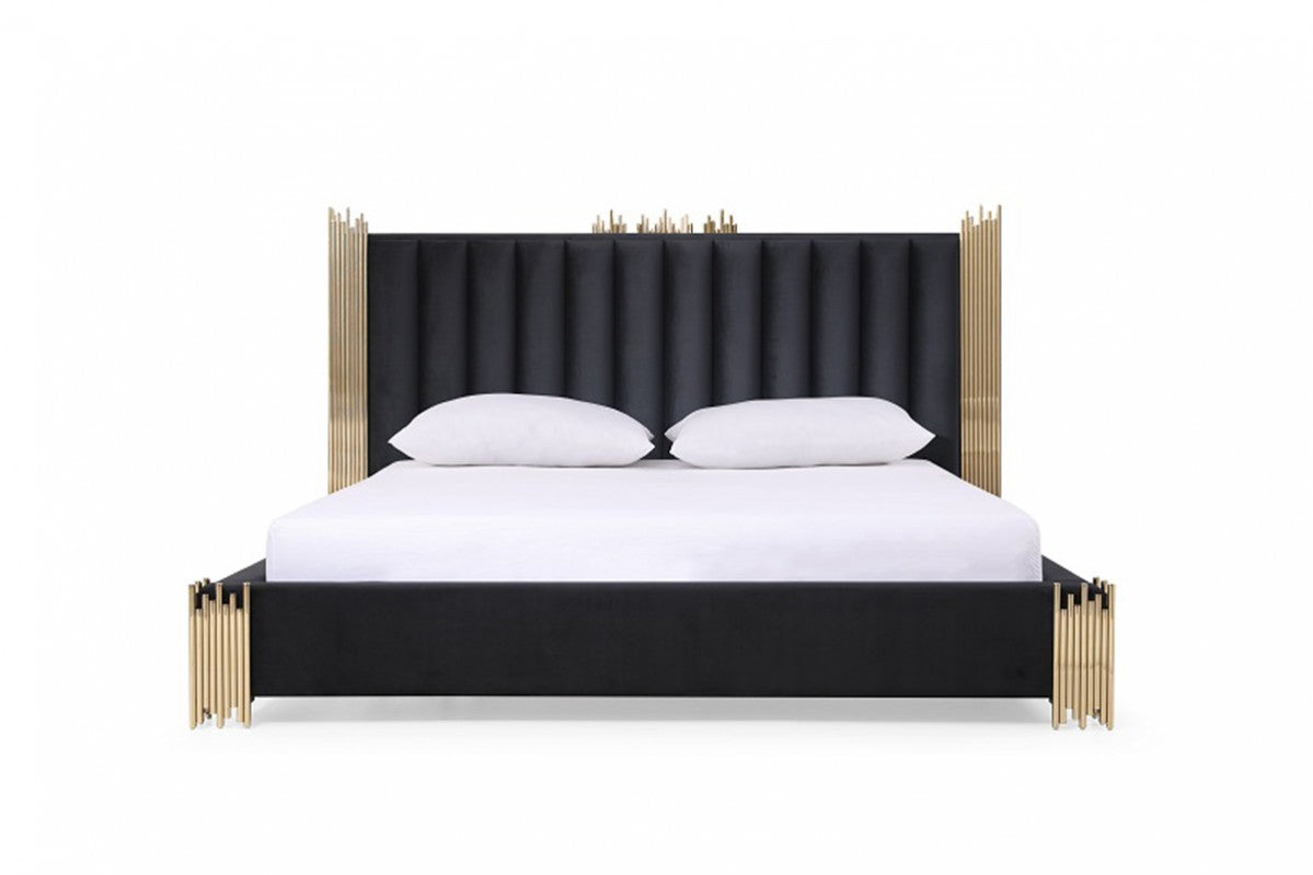 Modrest Token Modern Black Gold Bedroom Set