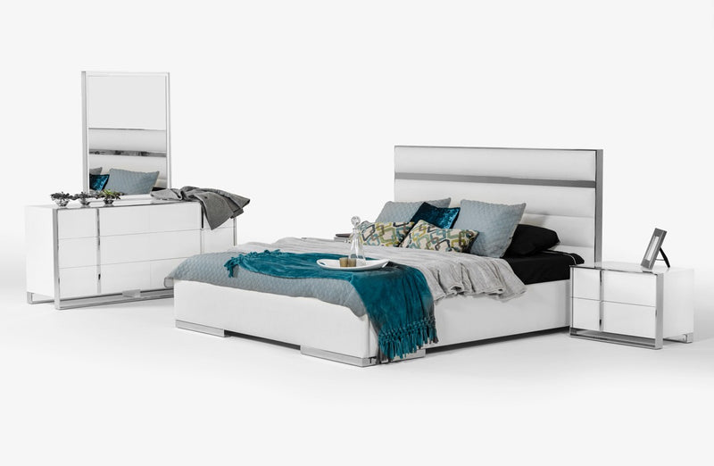 White Gloss Bedroom Furniture Sets with King Size Bed