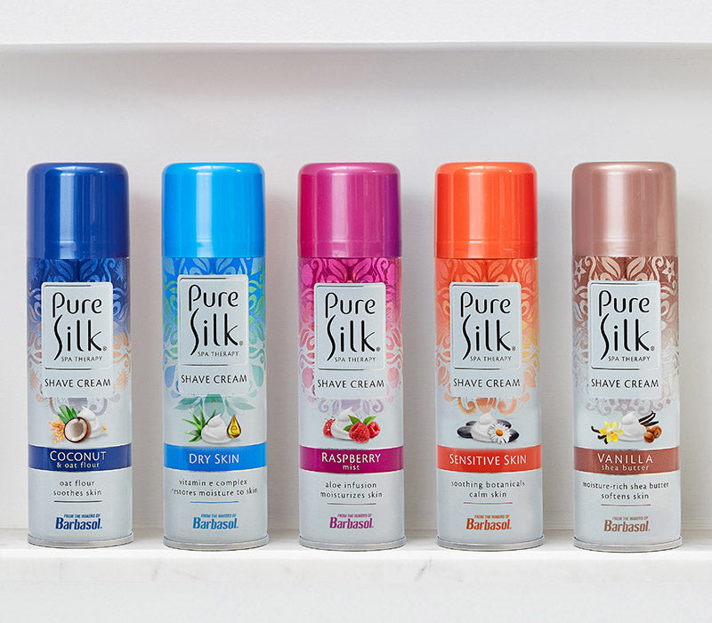 Pure Silk Raspberry Mist Spa Therapy Shave Cream Rust-Proof Bottom