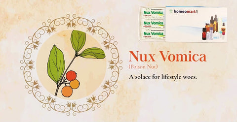 হোমিওপ্যাথি Nux Vomica ট্যাবলেটে ড্রপ বড়ি