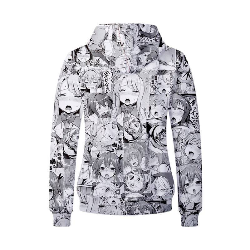 Ahegao Sweatshirt - Unisex Pullover Zip Up Hoodie -1 - Fans Wear