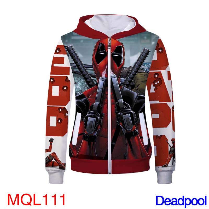 deadpool zip up hoodie