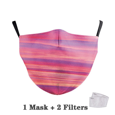 Flower Print Face Mask With 2pc  Filters