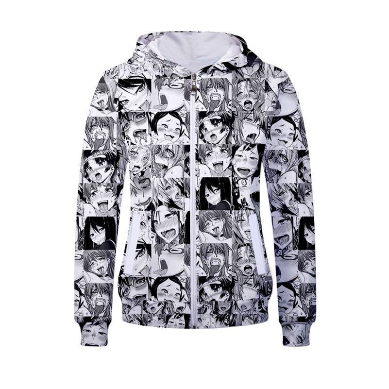 ahegao zip up hoodie