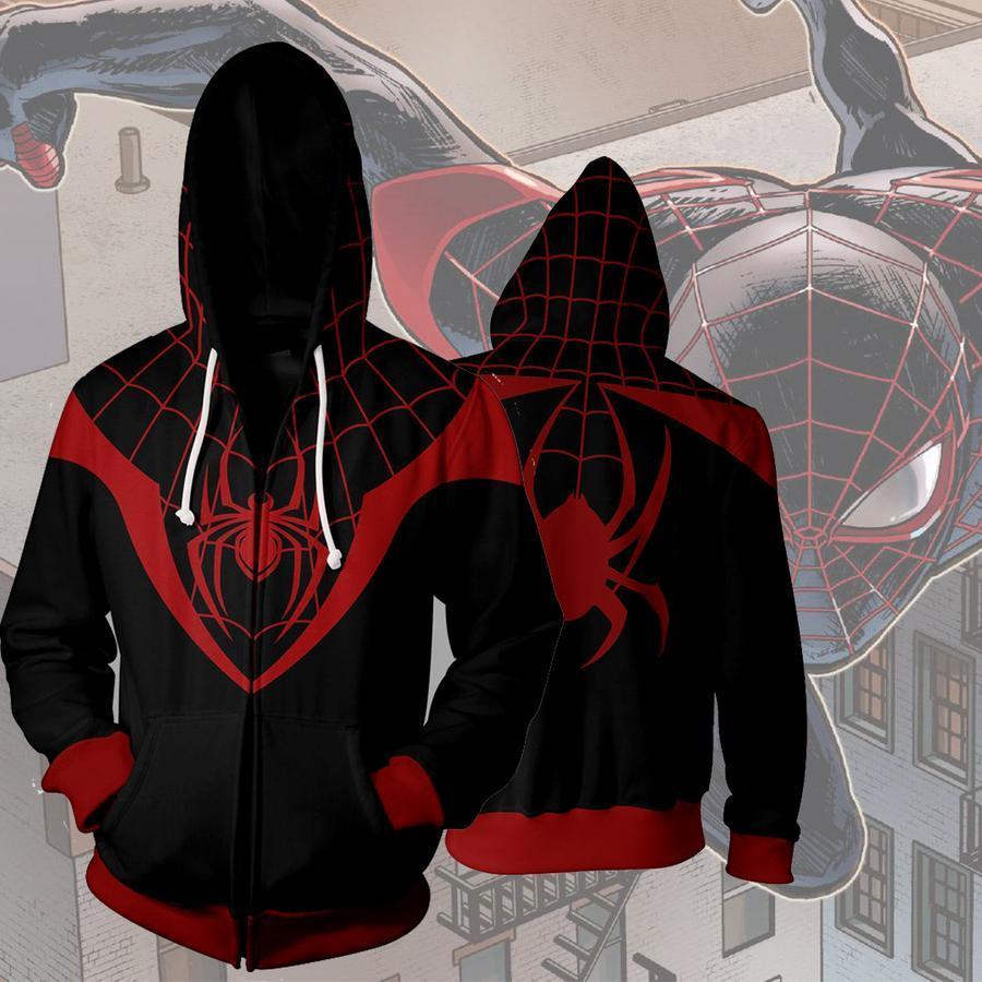 spider man zip up hoodie