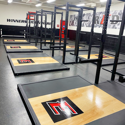 extreme training equipment double sided racks with platforms