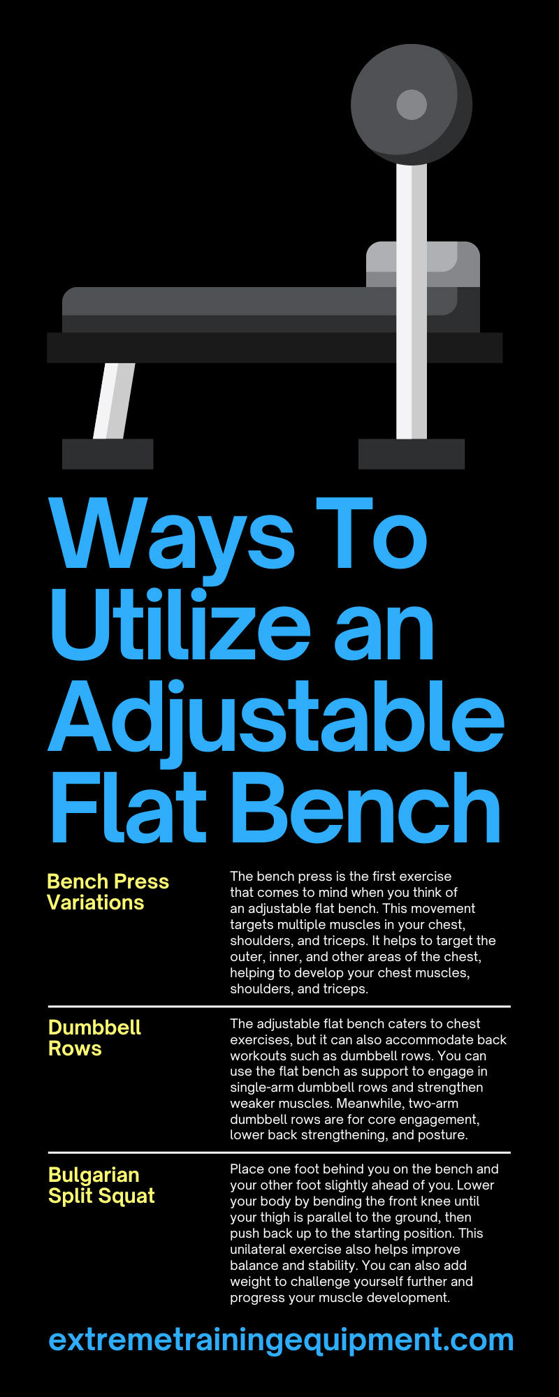 6 Ways To Utilize an Adjustable Flat Bench