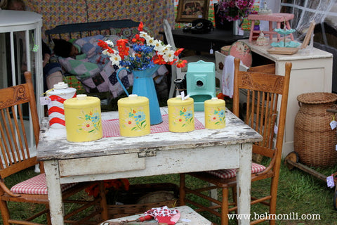 vintage kitchen canister display