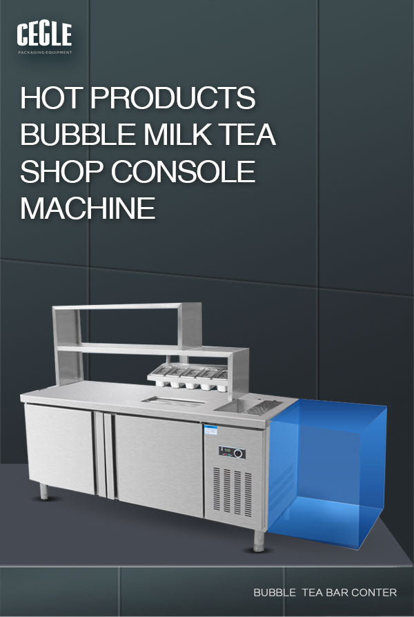 Bubble Tea Bar Counter With Refrigeration and boba tea bar