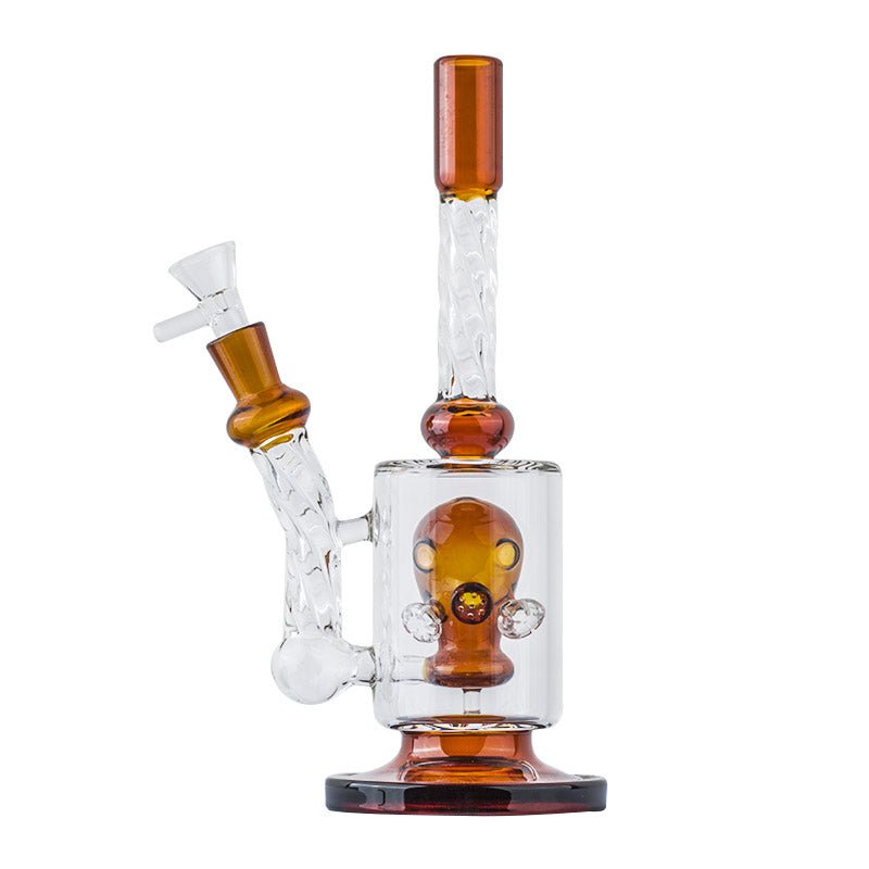 10.2″ Orange Gas Mask Perc Dab Rig with Bong Bowl