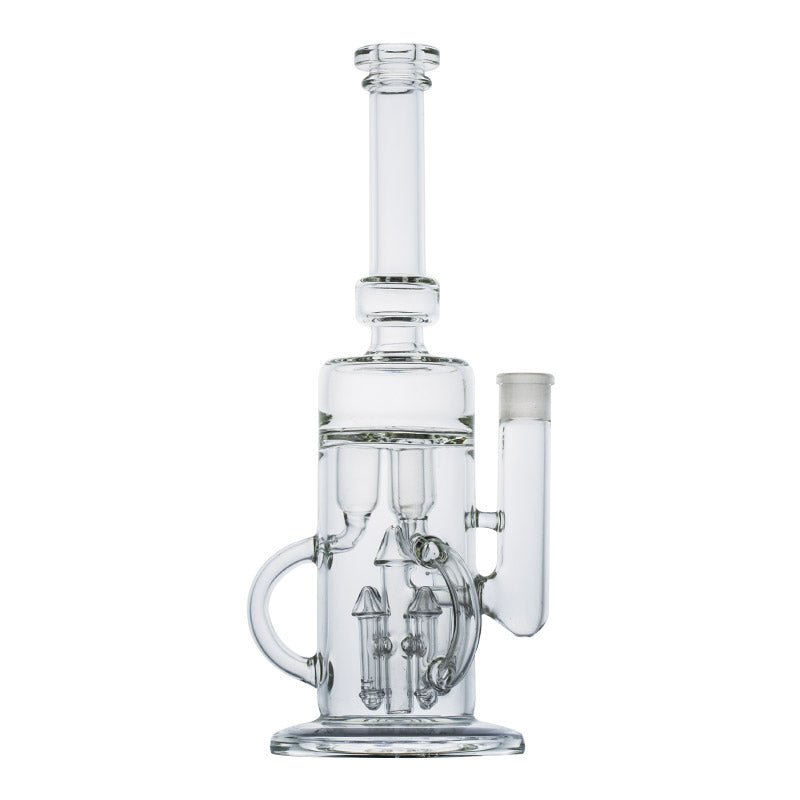 14" Straight Tube Inline Perc Glass Bong