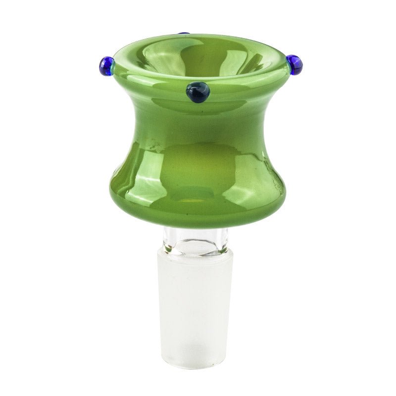 14mm Male Green Bong Bowl With Blue Marbles