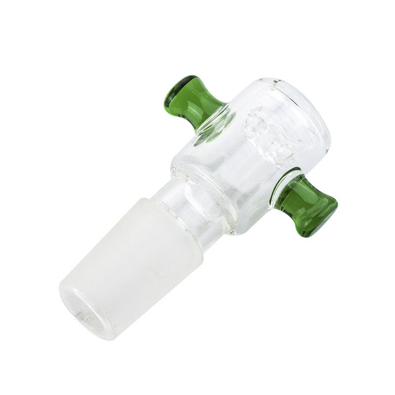 18mm Male Clear Bong Bowl With Green Handles