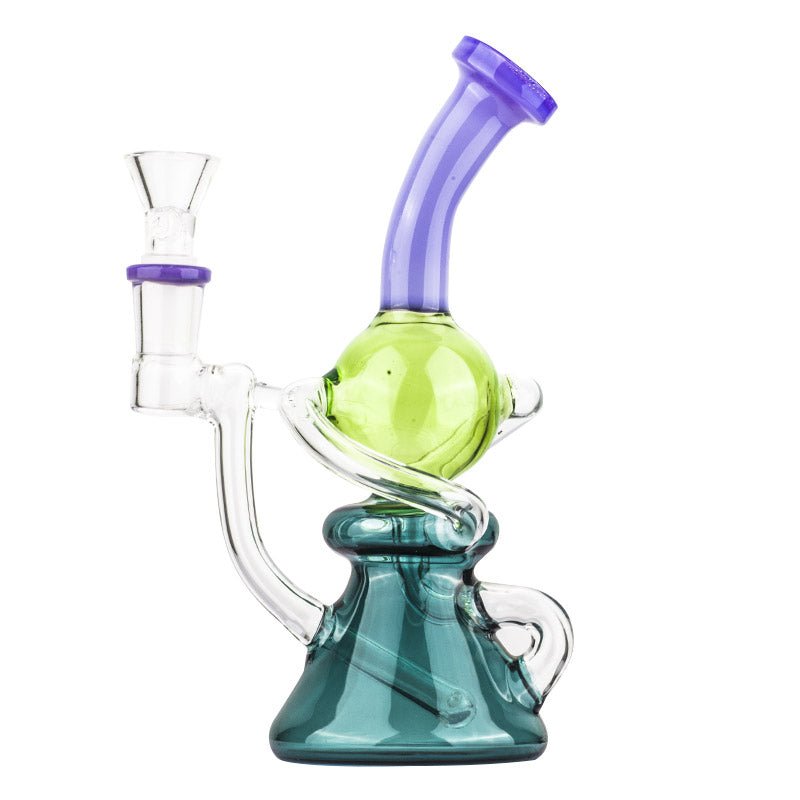 7.5" Colored Recycler Glass Dab Rig