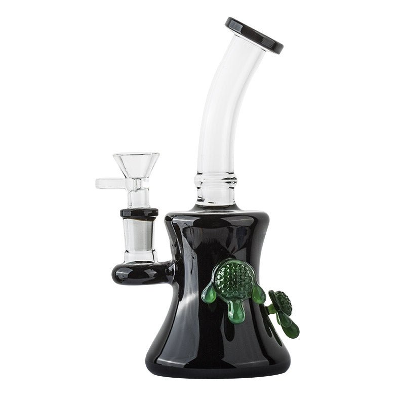 7.8" Black Dab Rig With Green Pattern