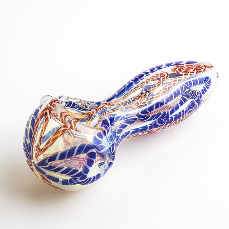 Clear Glass Spoon Pipe w/ Stripe